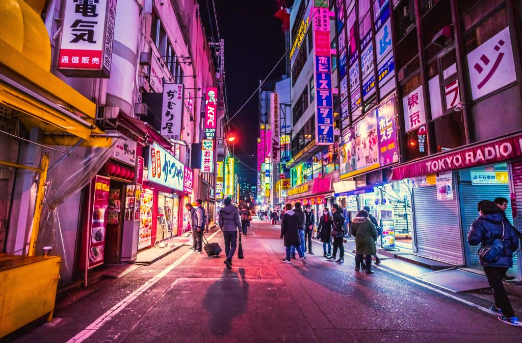 Ночная улица в Токио