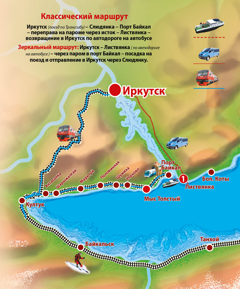 Кругобайкальская железная дорога карта маршрута